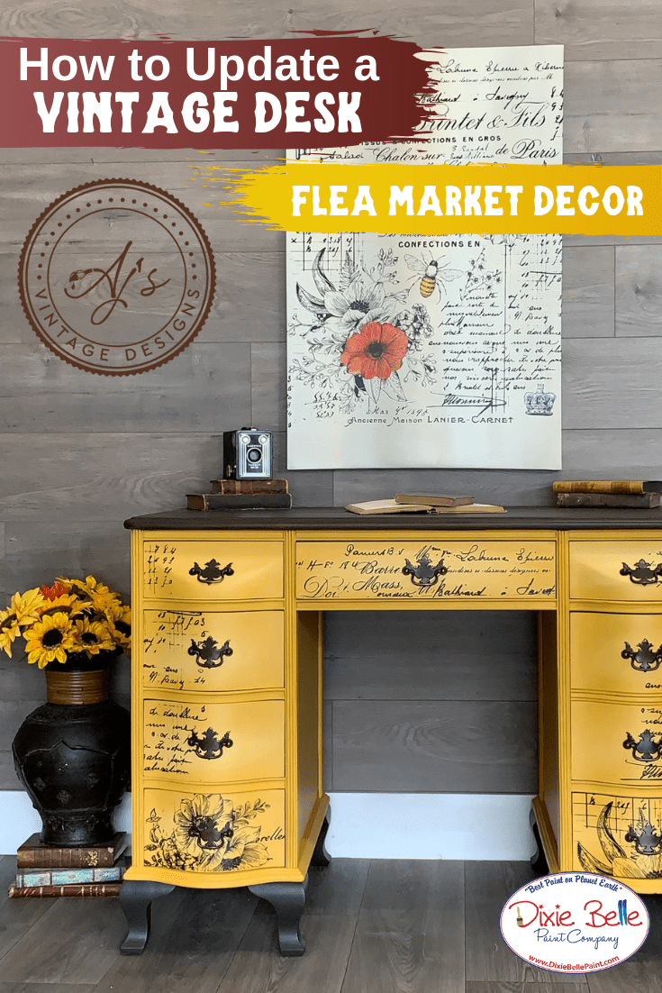 Paint a Desk with Flea Market Decor