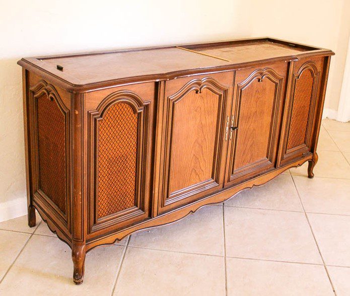 vintage record player cabinet