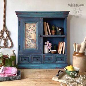Blue Chalk painted end cabinet. 