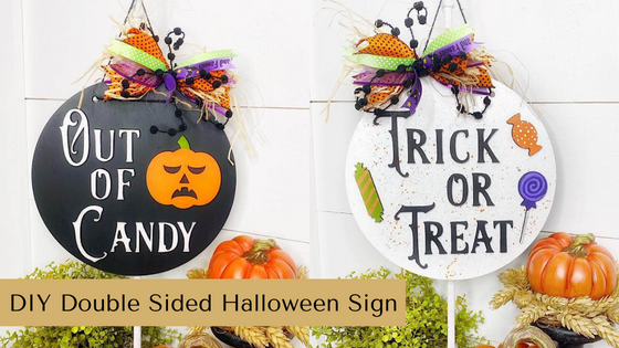 Double Sided Halloween Sign Painted with Dixie Belle Paint